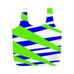 Abstract Triangles Pattern, Dotted Stripes, Grunge Design In Light Colors Full Print Recycle Bag (m) by Casemiro