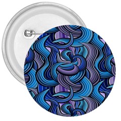 Blue Swirl Pattern 3  Buttons by designsbymallika