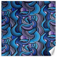 Blue Swirl Pattern Canvas 12  X 12 