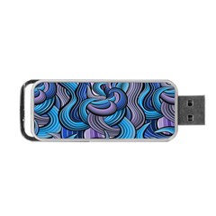 Blue Swirl Pattern Portable Usb Flash (one Side) by designsbymallika