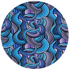 Blue Swirl Pattern Wooden Bottle Opener (round) by designsbymallika