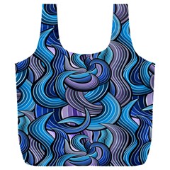 Blue Swirl Pattern Full Print Recycle Bag (xxxl) by designsbymallika