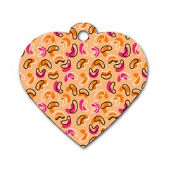 Beans Pattern Dog Tag Heart (two Sides) by designsbymallika