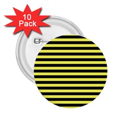 Wasp Stripes Pattern, Yellow And Black Lines, Bug Themed 2 25  Buttons (10 Pack)  by Casemiro
