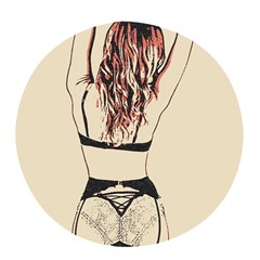 Sweetest Tease - Perfect Redhead Girl In Black Lingerie, Sensual Illustration Pop Socket (black) by Casemiro