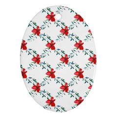 Poppies Pattern, Poppy Flower Symetric Theme, Floral Design Oval Ornament (two Sides) by Casemiro