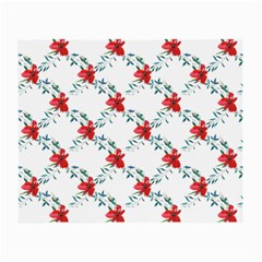 Poppies Pattern, Poppy Flower Symetric Theme, Floral Design Small Glasses Cloth (2 Sides) by Casemiro