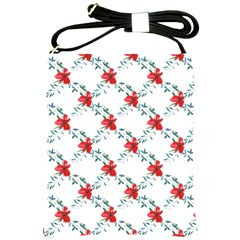 Poppies Pattern, Poppy Flower Symetric Theme, Floral Design Shoulder Sling Bag by Casemiro