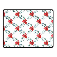 Poppies Pattern, Poppy Flower Symetric Theme, Floral Design Fleece Blanket (small) by Casemiro