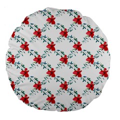 Poppies Pattern, Poppy Flower Symetric Theme, Floral Design Large 18  Premium Flano Round Cushions by Casemiro