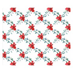 Poppies Pattern, Poppy Flower Symetric Theme, Floral Design Double Sided Flano Blanket (small)  by Casemiro