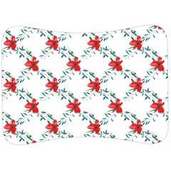 Poppies Pattern, Poppy Flower Symetric Theme, Floral Design Velour Seat Head Rest Cushion by Casemiro