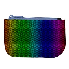 Rainbow Colored Scales Pattern, Full Color Palette, Fish Like Large Coin Purse by Casemiro