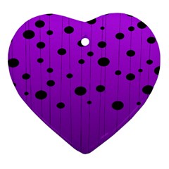 Two tone purple with black strings and ovals, dots. Geometric pattern Ornament (Heart)