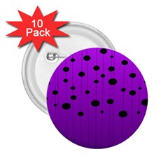 Two tone purple with black strings and ovals, dots. Geometric pattern 2.25  Buttons (10 pack) 