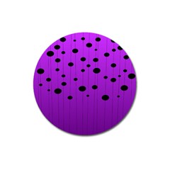 Two tone purple with black strings and ovals, dots. Geometric pattern Magnet 3  (Round)