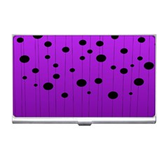 Two tone purple with black strings and ovals, dots. Geometric pattern Business Card Holder