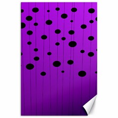 Two tone purple with black strings and ovals, dots. Geometric pattern Canvas 24  x 36 