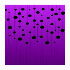 Two tone purple with black strings and ovals, dots. Geometric pattern Medium Glasses Cloth