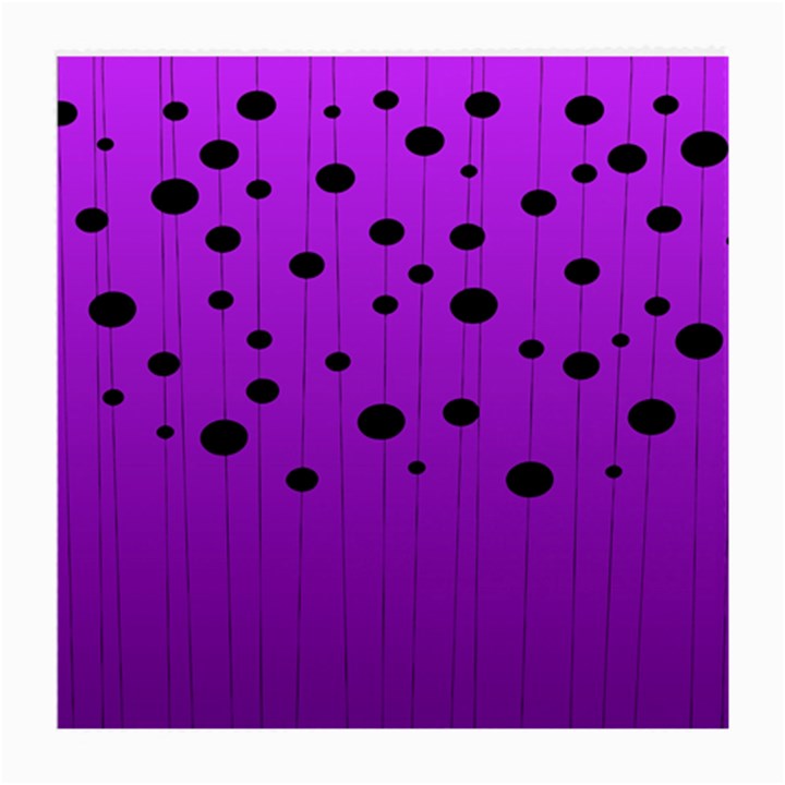 Two tone purple with black strings and ovals, dots. Geometric pattern Medium Glasses Cloth (2 Sides)