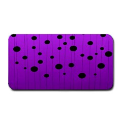 Two tone purple with black strings and ovals, dots. Geometric pattern Medium Bar Mats