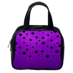 Two tone purple with black strings and ovals, dots. Geometric pattern Classic Handbag (One Side)