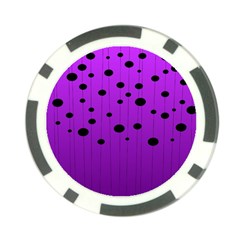 Two tone purple with black strings and ovals, dots. Geometric pattern Poker Chip Card Guard (10 pack)