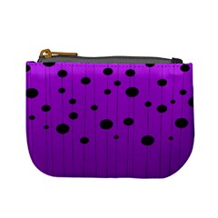 Two tone purple with black strings and ovals, dots. Geometric pattern Mini Coin Purse