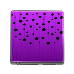 Two tone purple with black strings and ovals, dots. Geometric pattern Memory Card Reader (Square 5 Slot)