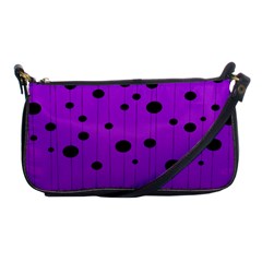 Two tone purple with black strings and ovals, dots. Geometric pattern Shoulder Clutch Bag