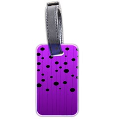 Two tone purple with black strings and ovals, dots. Geometric pattern Luggage Tag (two sides)