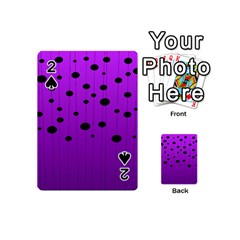 Two tone purple with black strings and ovals, dots. Geometric pattern Playing Cards 54 Designs (Mini)