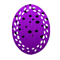 Two tone purple with black strings and ovals, dots. Geometric pattern Ornament (Oval Filigree)