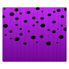 Two tone purple with black strings and ovals, dots. Geometric pattern Double Sided Flano Blanket (Small) 