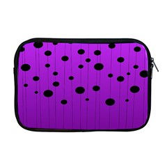 Two tone purple with black strings and ovals, dots. Geometric pattern Apple MacBook Pro 17  Zipper Case