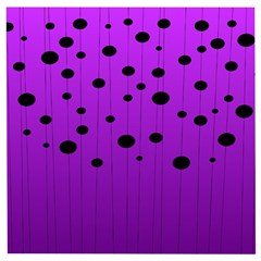 Two tone purple with black strings and ovals, dots. Geometric pattern Wooden Puzzle Square