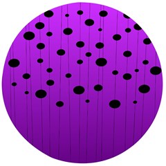 Two tone purple with black strings and ovals, dots. Geometric pattern Wooden Bottle Opener (Round)