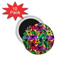 Hibiscus Flowers Pattern, Floral Theme, Rainbow Colors, Colorful Palette 1 75  Magnets (10 Pack)  by Casemiro