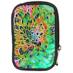 Peacock Chrysanthemum Compact Camera Leather Case