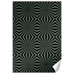 Geometric Pattern, Army Green And Black Lines, Regular Theme Canvas 12  X 18  by Casemiro