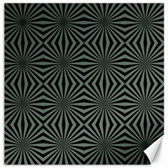 Geometric Pattern, Army Green And Black Lines, Regular Theme Canvas 20  X 20  by Casemiro
