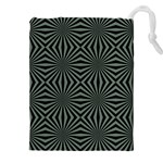 Geometric pattern, army green and black lines, regular theme Drawstring Pouch (5XL) Front