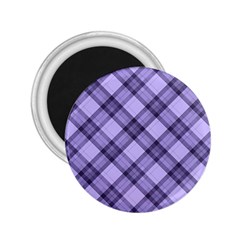 Pastel Purple And Steel Black Lines Pattern, Retro Tartan, Classic Plaid 2 25  Magnets by Casemiro