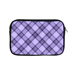 Pastel Purple And Steel Black Lines Pattern, Retro Tartan, Classic Plaid Apple Macbook Pro 13  Zipper Case by Casemiro