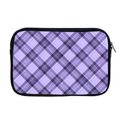 Pastel Purple And Steel Black Lines Pattern, Retro Tartan, Classic Plaid Apple Macbook Pro 17  Zipper Case by Casemiro