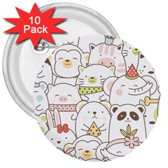 Cute-baby-animals-seamless-pattern 3  Buttons (10 Pack) 