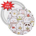 Cute-baby-animals-seamless-pattern 3  Buttons (100 pack)  Front