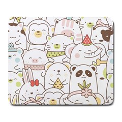 Cute-baby-animals-seamless-pattern Large Mousepads