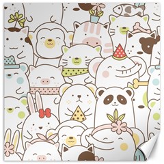 Cute-baby-animals-seamless-pattern Canvas 12  X 12 