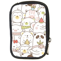 Cute-baby-animals-seamless-pattern Compact Camera Leather Case